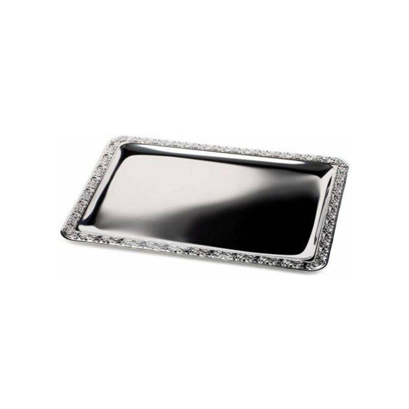 APS Tablett "SCHÖNER ESSEN", (B)600 x (T)400 mm, silber