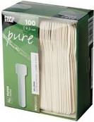 PAPSTAR Papier-Eislöffel ''pure'', Länge: 95 mm, weiß aus lebenmittelechtem Papier, FSC-zertifiziert, stabil,