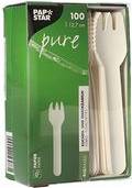 PAPSTAR Papier-Kuchengabeln ''pure'', Länge: 127 mm, weiß aus lebensmittelechtem Papier, FSC-zertifiziert, stabil,