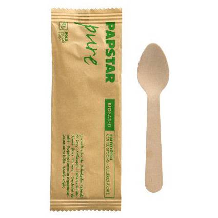 PAPSTAR Holz-Kaffeelöffel "pure", Länge: 110 mm, 50er