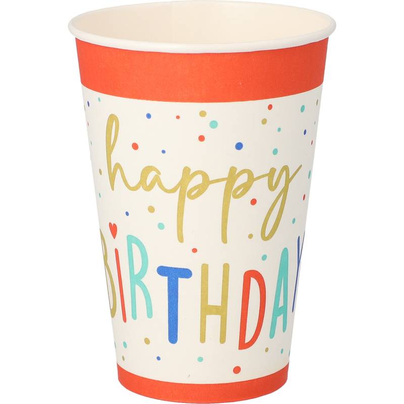 PAPSTAR Papp-Trinkbecher "Happy Birthday", 0,2 l