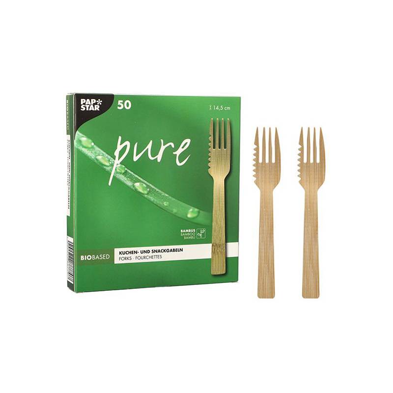 PAPSTAR Kuchen- und Snackgabel "pure", Länge: 145 mm, 50er