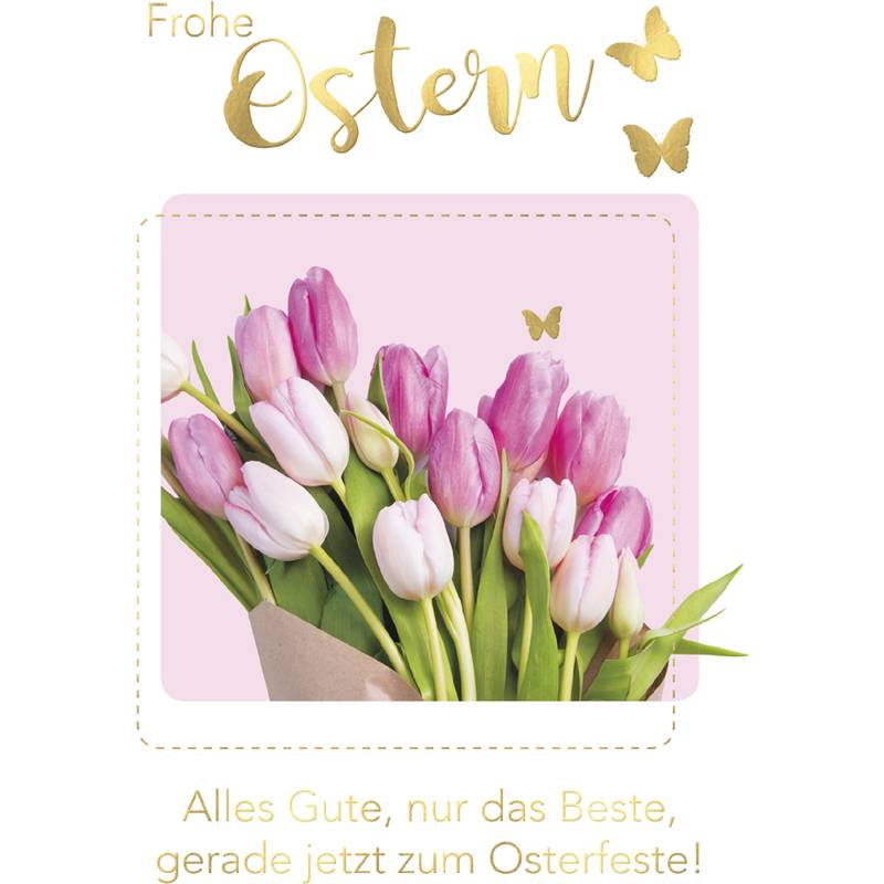 SUSY CARD Oster-Grußkarte "Tulpen rosa"