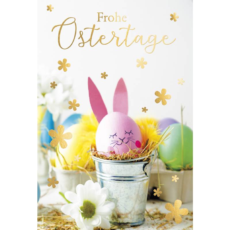 SUSY CARD Oster-Grußkarte "Hasenei im Eimer"