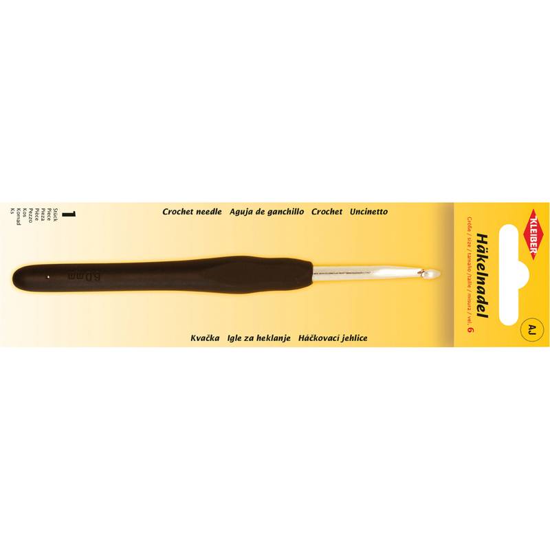 KLEIBER Häkelnadel, Größe 6, Kunststoffgriff, schwarz