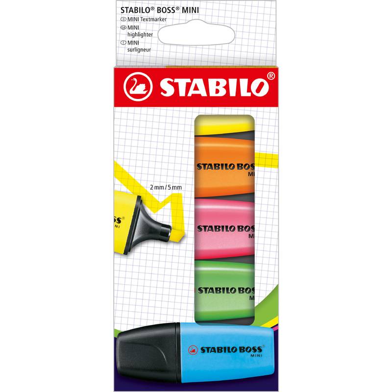 STABILO Textmarker BOSS MINI, 5er Karton-Etui