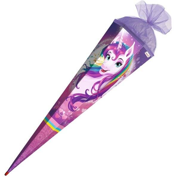 Schultüte Einhornportrait - sechseckig 85 cm