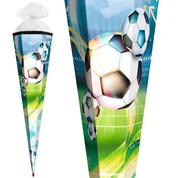 Schultüte Fußball - sechseckig 85 cm
