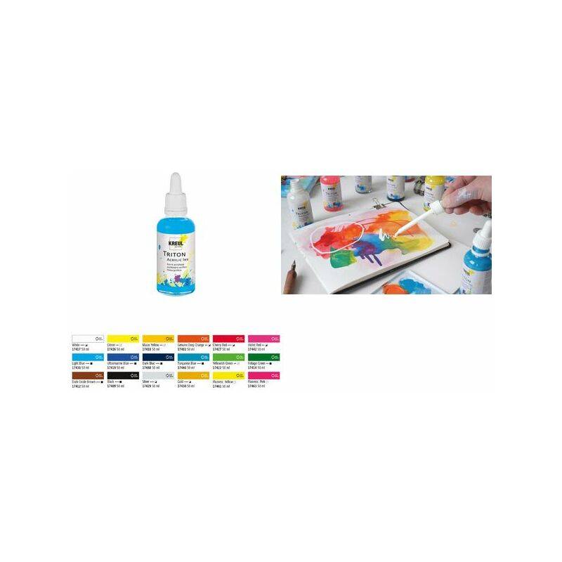 KREUL Acryltinte TRITON Acrylic Ink, fluo gelb, 50 ml
