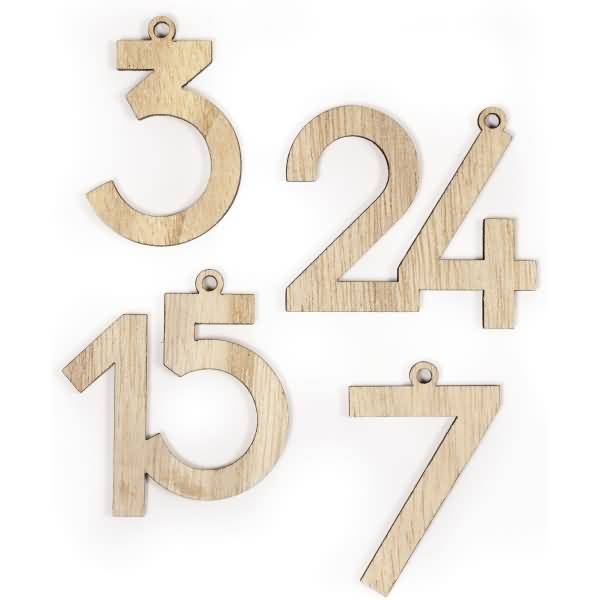 Adventskalender-Holzzahlen natur
