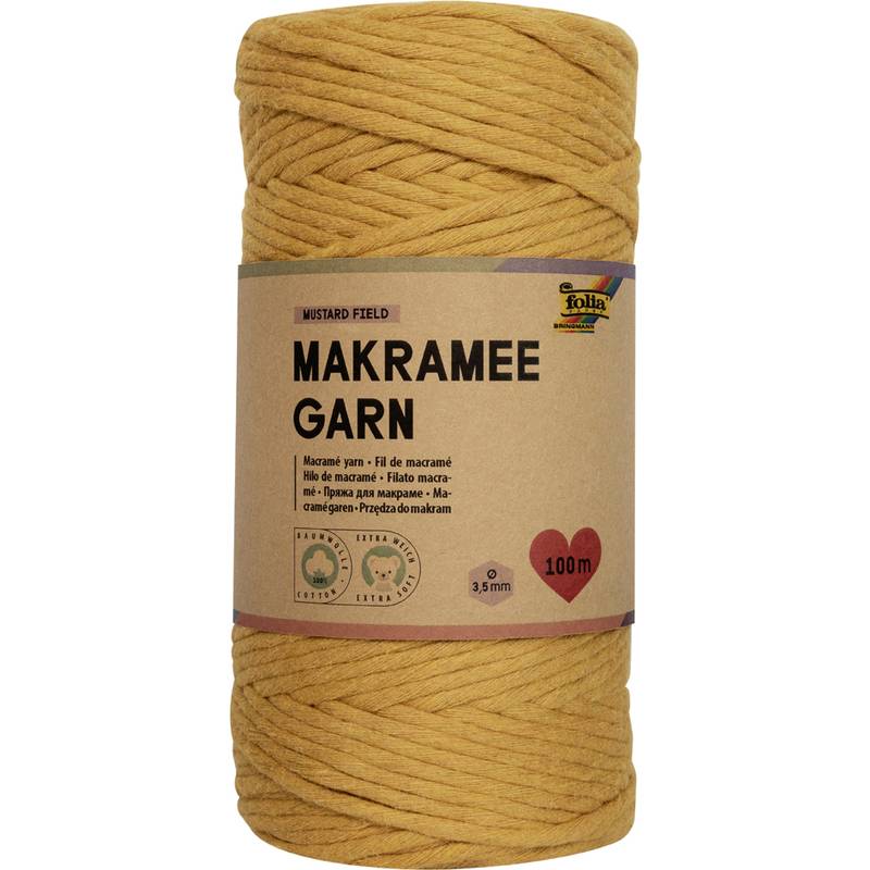 folia Makramee-Garn MUSTARD FIELD, Länge: 100 m