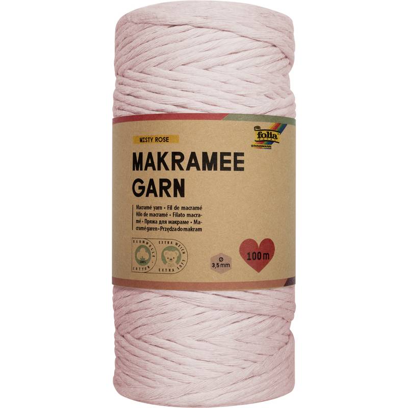 folia Makramee-Garn MISTY ROSE, Länge: 100 m