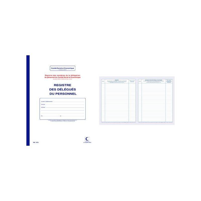 ELVE Registre "Délégués du personnel", 40 pages, 320 x 240mm