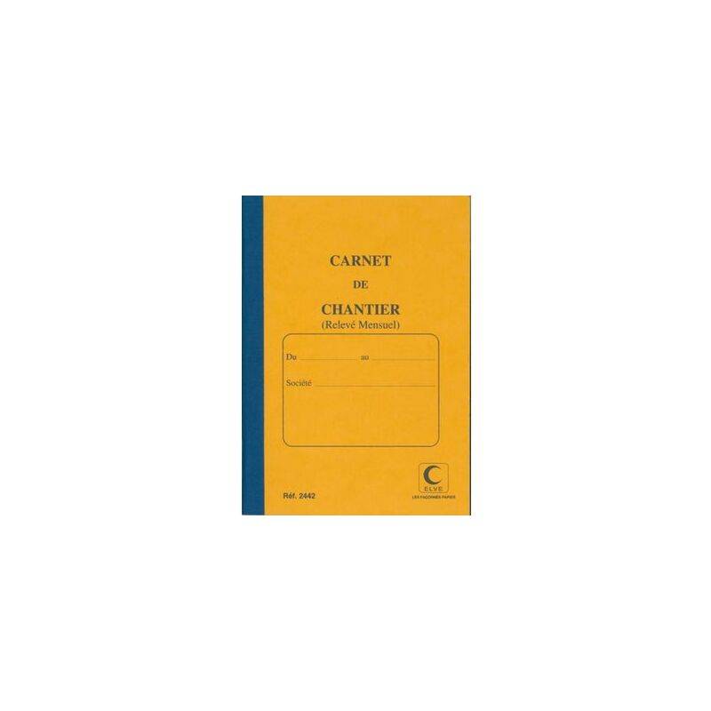 Bautagebuch 'Carnet de Chantier', gelbes Cover, mit blauem Rücken und Platz für Projektdetails, von Cordon fil.