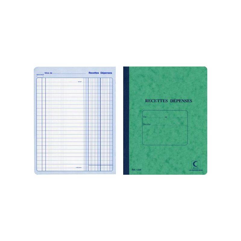 ELVE Cahier piqué "Recettes - Dépenses", 220 x 170 mm