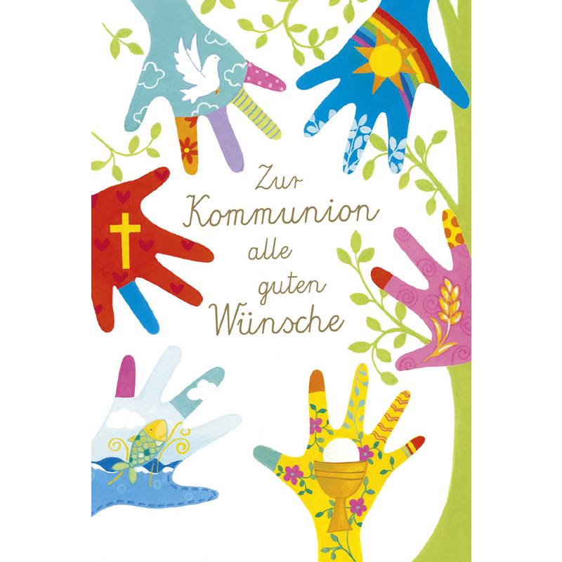 SUSY CARD Kommunionskarte "Bunte Hände"