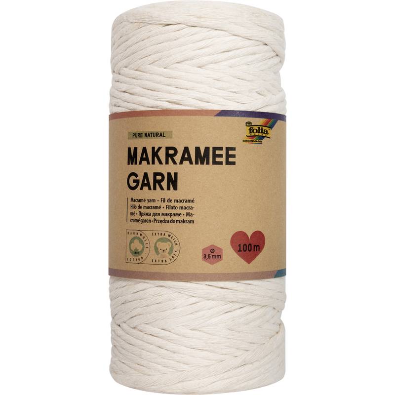 folia Makramee-Garn PURE NATURAL, Länge: 100 m