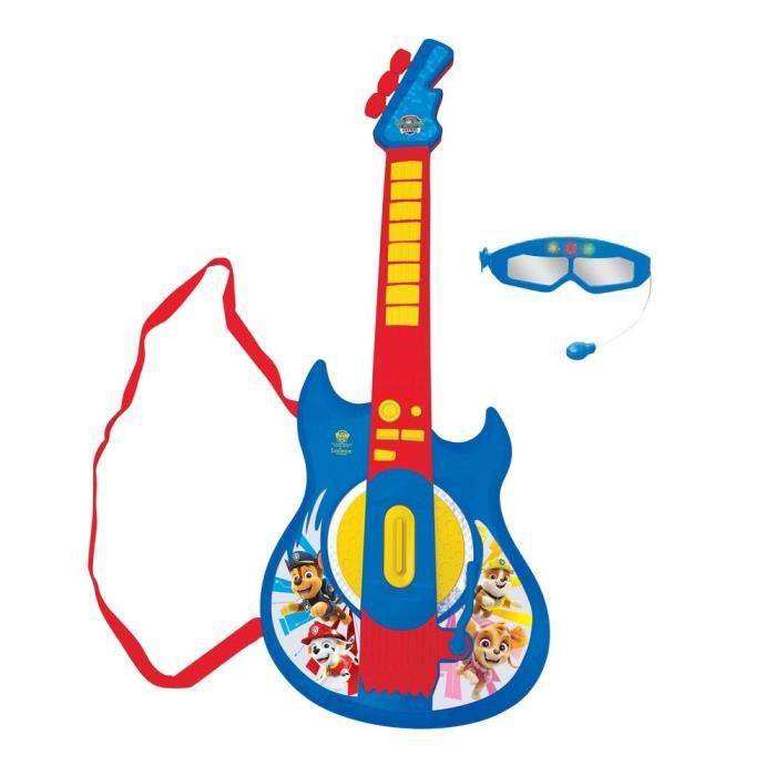 PAT PATROUILLE - Beleuchtete E-Gitarre 59cm - Brille und Mikrofon