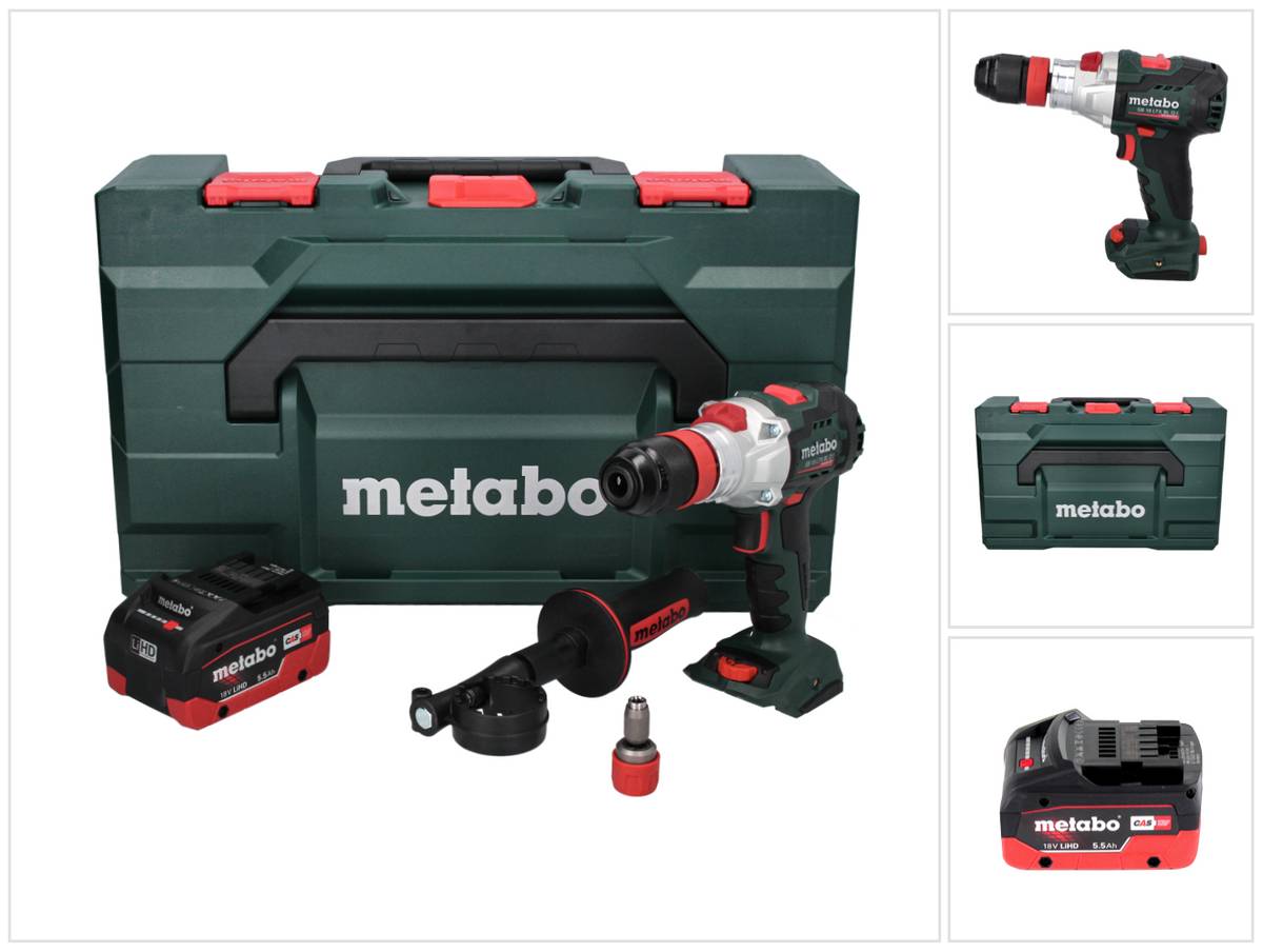 Metabo SB 18 LTX BL Q I Akku Schlagbohrschrauber 18 V 130 Nm Brushless + 1x Akku 5,5 Ah + metaBOX - ohne Ladegerät