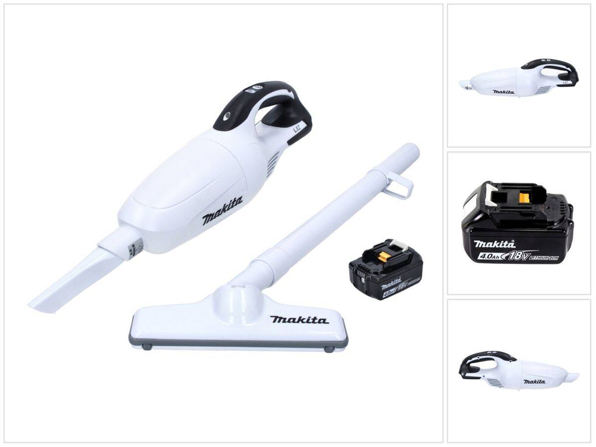 Makita DCL 181 FM1W Akku Staubsauger 18 V Weiß + 1x Akku 4,0 Ah - ohne Ladegerät