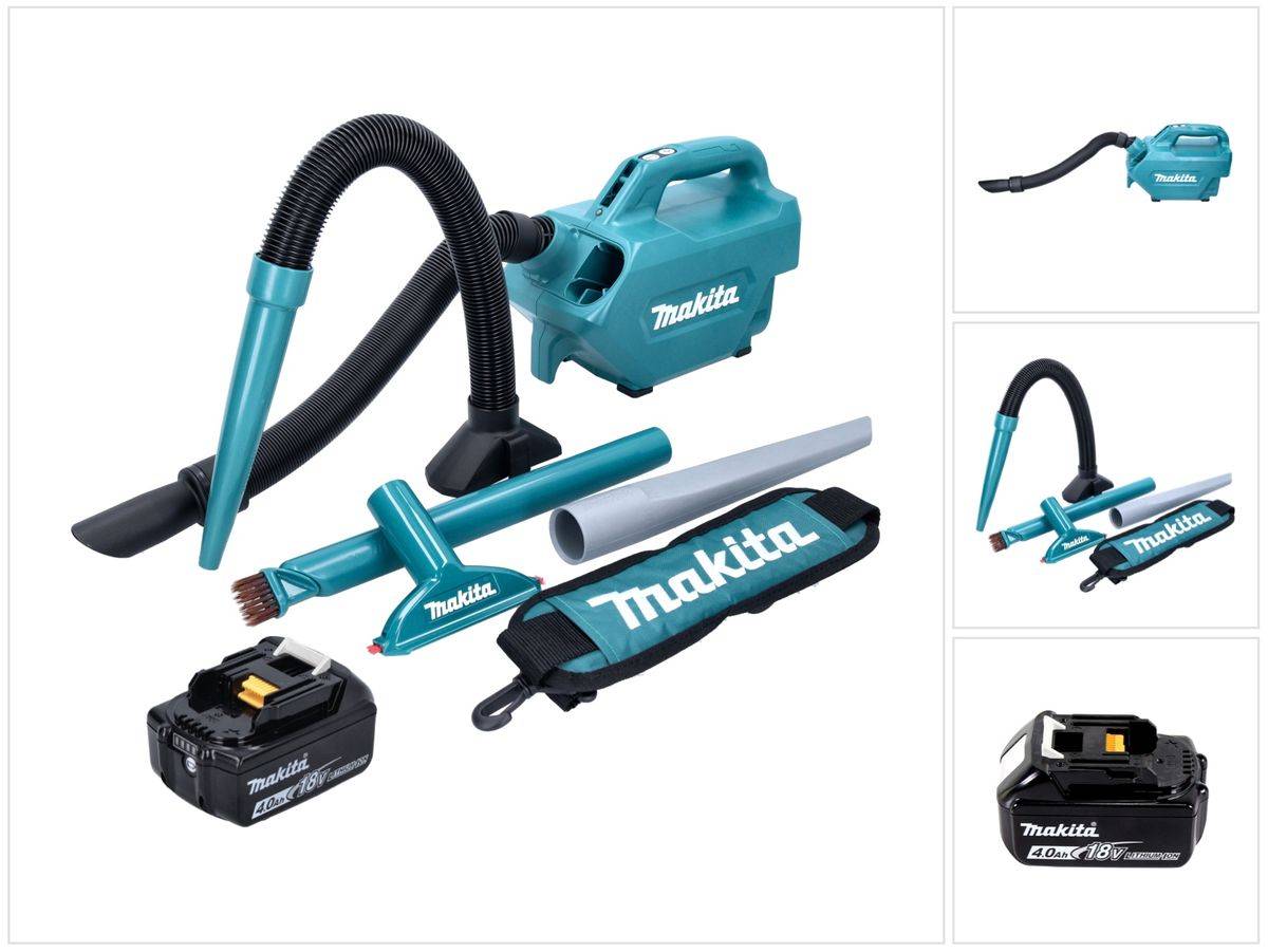 Makita DCL 184 M1 Akku Staubsauger 18 V 54 mbar 0,5 l + 1x Akku 4,0 Ah - ohne Ladegerät
