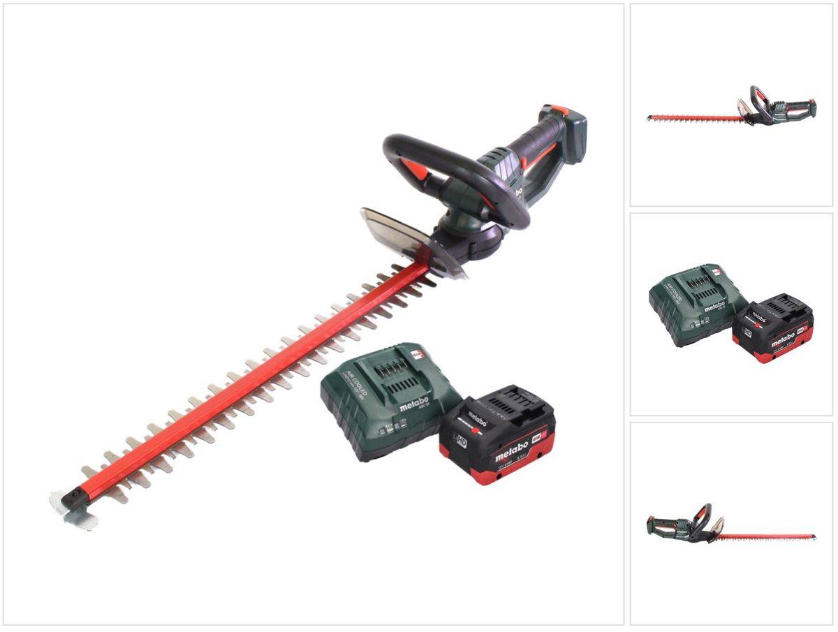 Metabo HS 18 LTX 65 Akku Heckenschere 18 V 63 cm + 1x Akku 5,5 Ah + Ladegerät