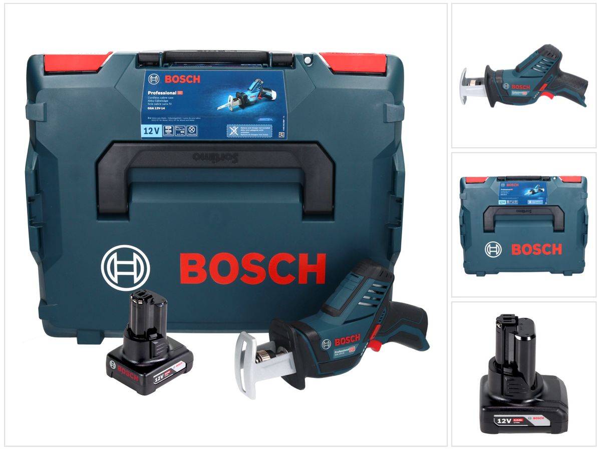 Bosch GSA 12V-14 Professional Akku Säbelsäge 12 V + 1x Akku 6,0 Ah + L-Boxx - ohne Ladegerät