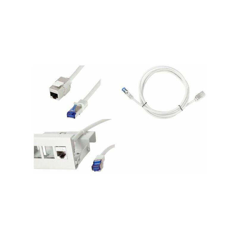 LOGILINK Konsolidierungspunkt-Patchkabel, CAT.6a, S/FTP, grau, 7,5 m