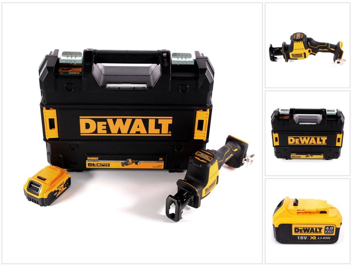 DeWalt DCS 369 NT Akku Säbelsäge 18 V + 1x Akku 4,0 Ah + TSTAK - ohne Ladegerät