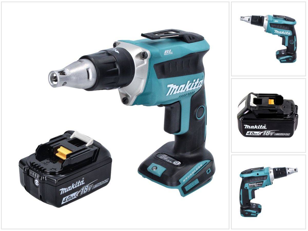 Makita DFS 452 M1 Akku Schnellbauschrauber 18 V Brushless + 1x Akku 4,0 Ah - ohne Ladegerät