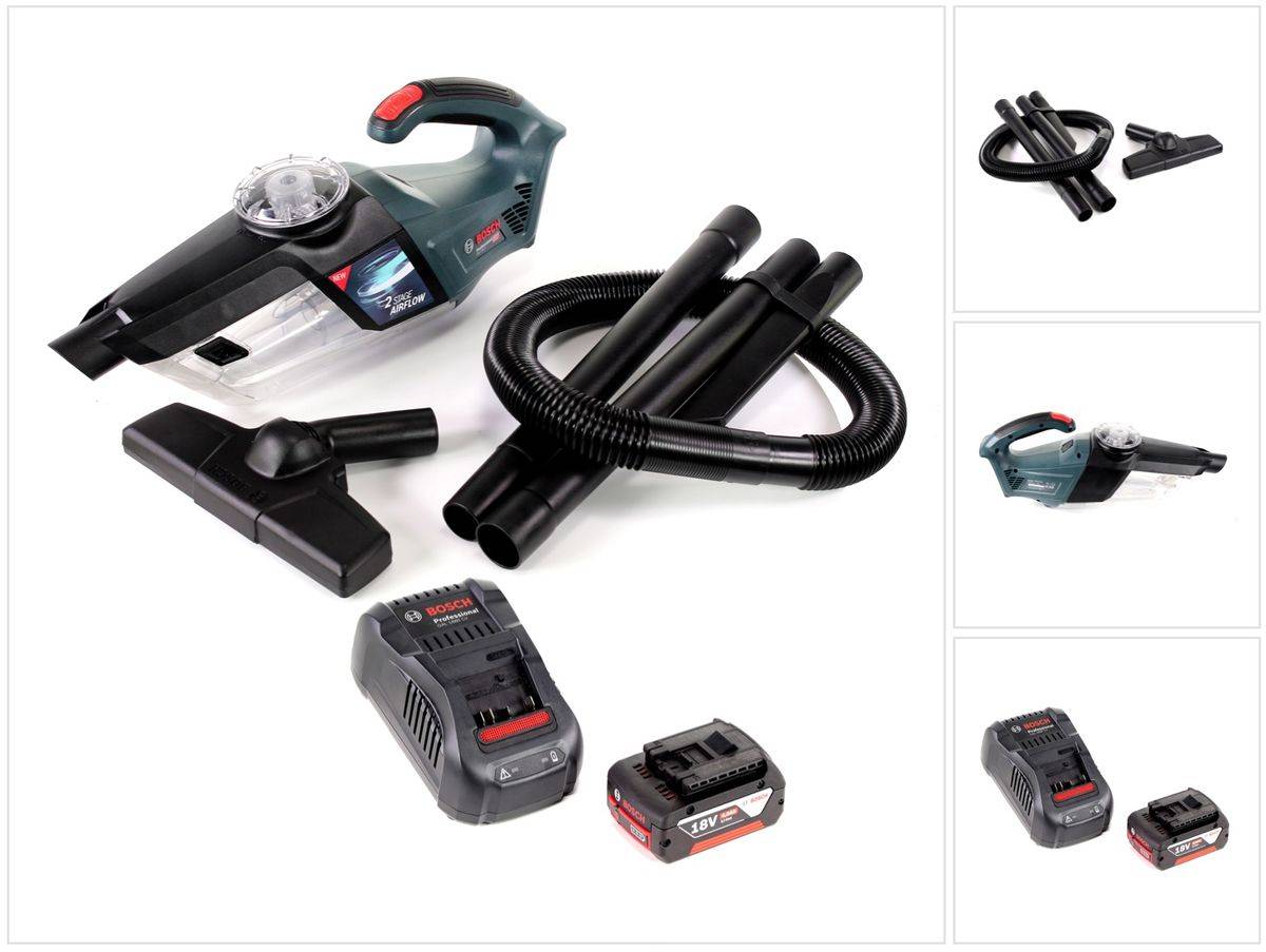 Bosch GAS 18V-1 Professional Li-Ion Akku Staubsauger Hand Sauger + 1x GBA 4,0 Ah Akku + GAL 1880 CV Ladegerät