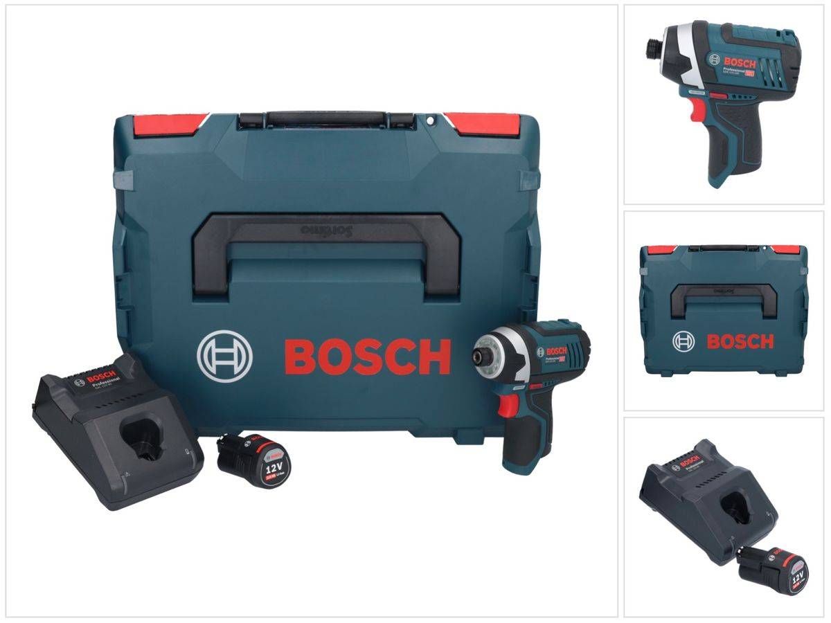 Bosch GDR 12V-105 Professional Akku Drehschlagschrauber 12 V 105 Nm 1/4" + 1x Akku 3,0 Ah + Ladegerät + L-Boxx