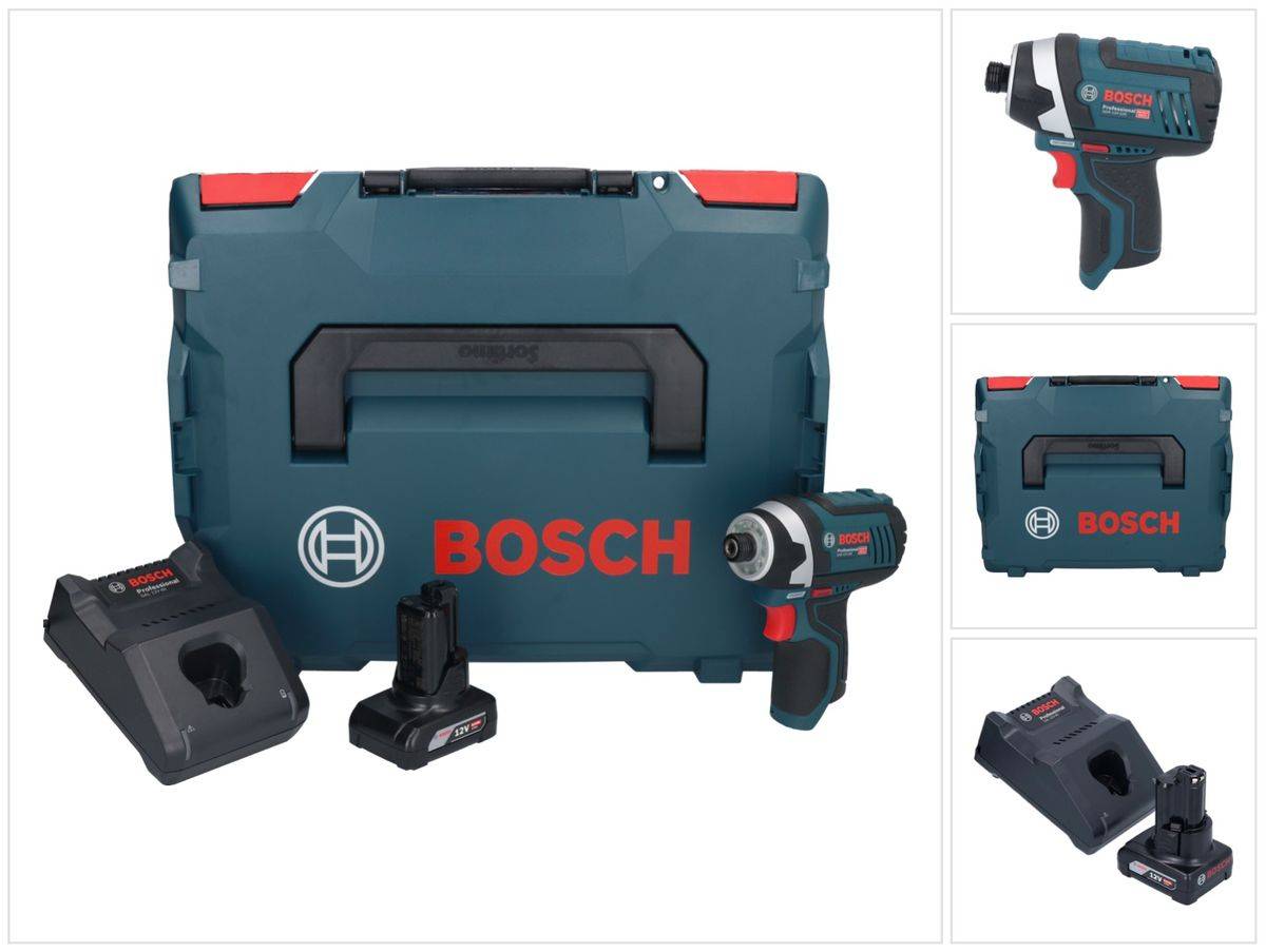 Bosch GDR 12V-105 Professional Akku Drehschlagschrauber 12 V 105 Nm 1/4" + 1x Akku 6,0 Ah + Ladegerät + L-Boxx