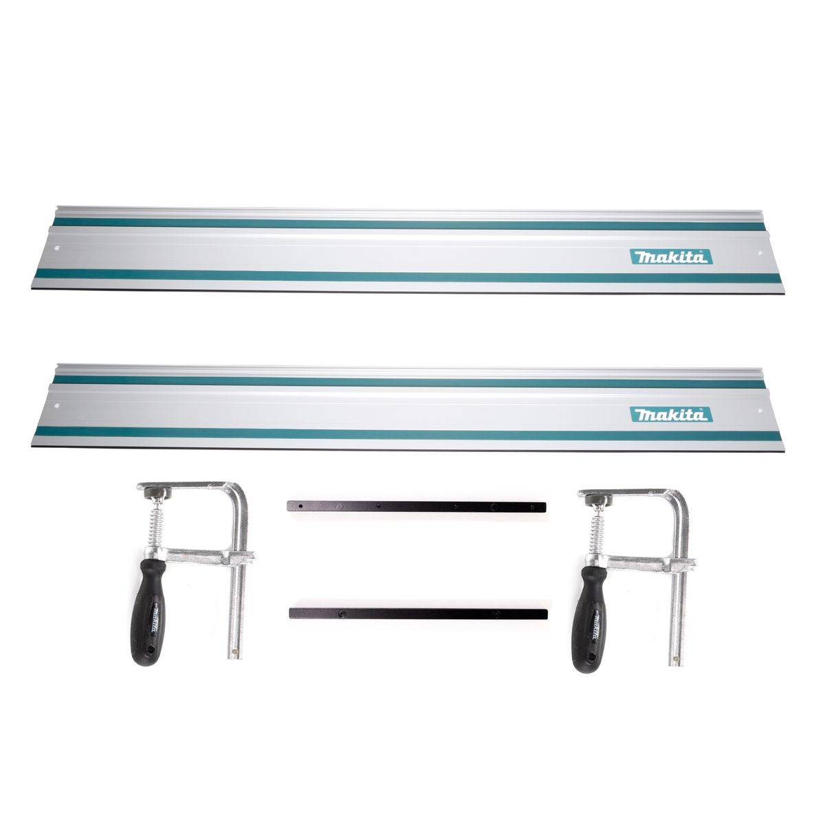 Makita Führungsschienen Set 2x Führungsschiene 1400mm + 2x Führungsschienenverbinder + 2x Schraubzwingen