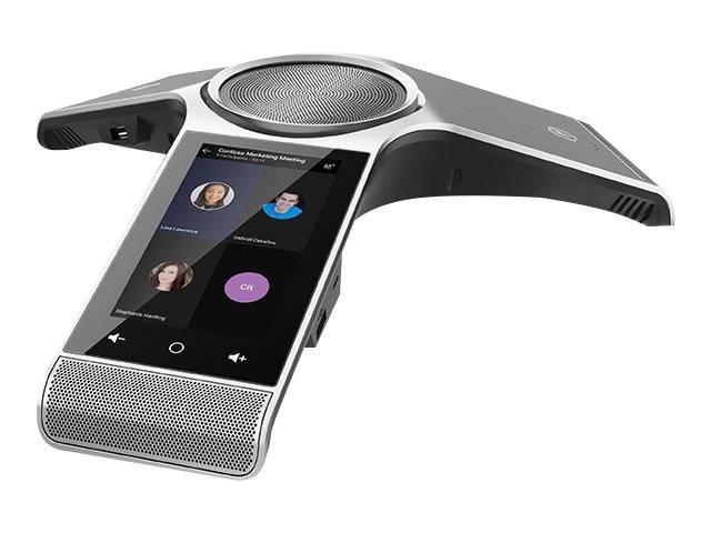 Ein Konferenz-Freisprechtelefon mit einem Touchscreen, das einen 
