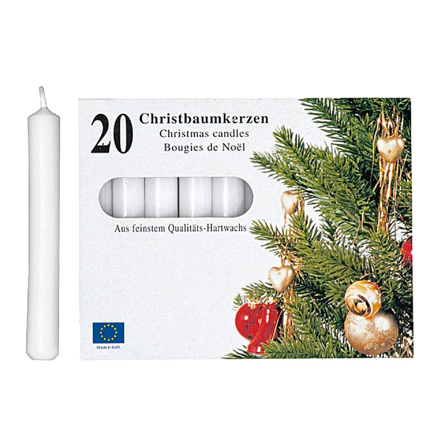 KCB 250 223-03 Baumkerzen, weiß (20er Pack)