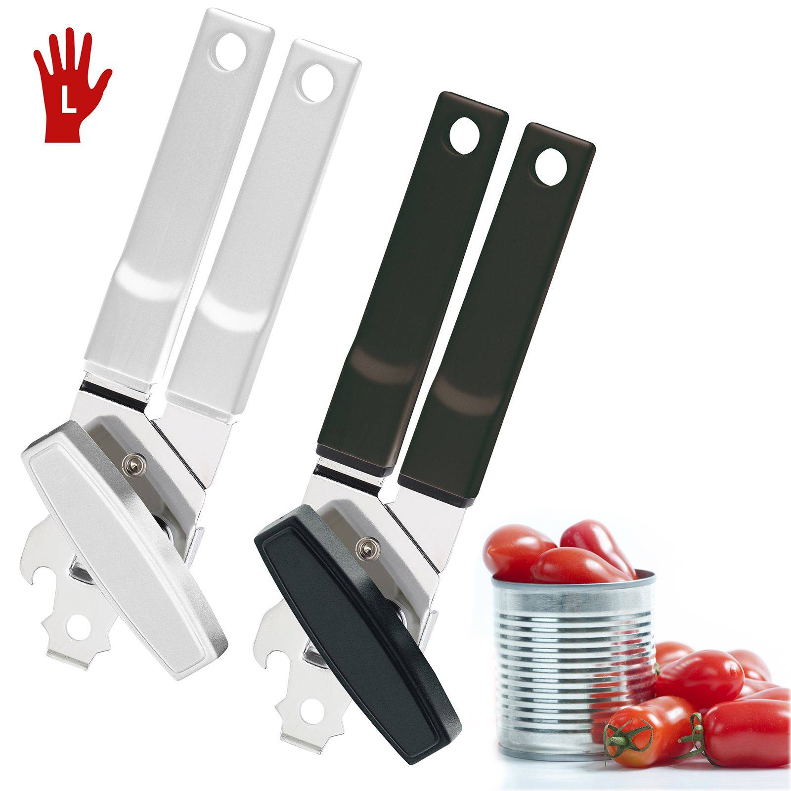 Westmark Dosenöffner für Linkshänder mit Kapsel- und Deckelheber