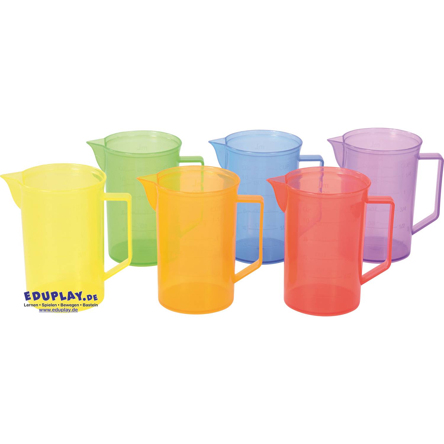 EDUPLAY 120576 Transparente Messbecher, 300 ml, transparent, 6-teilig (1 Set)