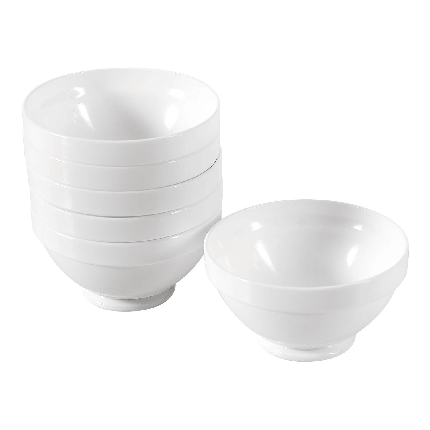 EDUPLAY 110421 Müsli-Schale für Kinder, Hartglas, Ø 13 cm, weiß (6er Pack)