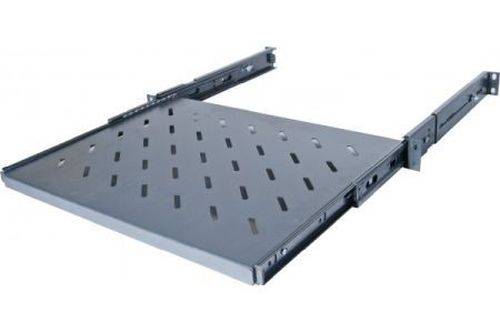 Dexlan 19" ausziehbarer Fachboden, 1HE, 550mm Tiefe, RAL 9005 schwarz