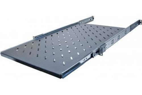 Dexlan 19" ausziehbarer Fachboden, 1HE, 750mm Tiefe, RAL 9005 schwarz