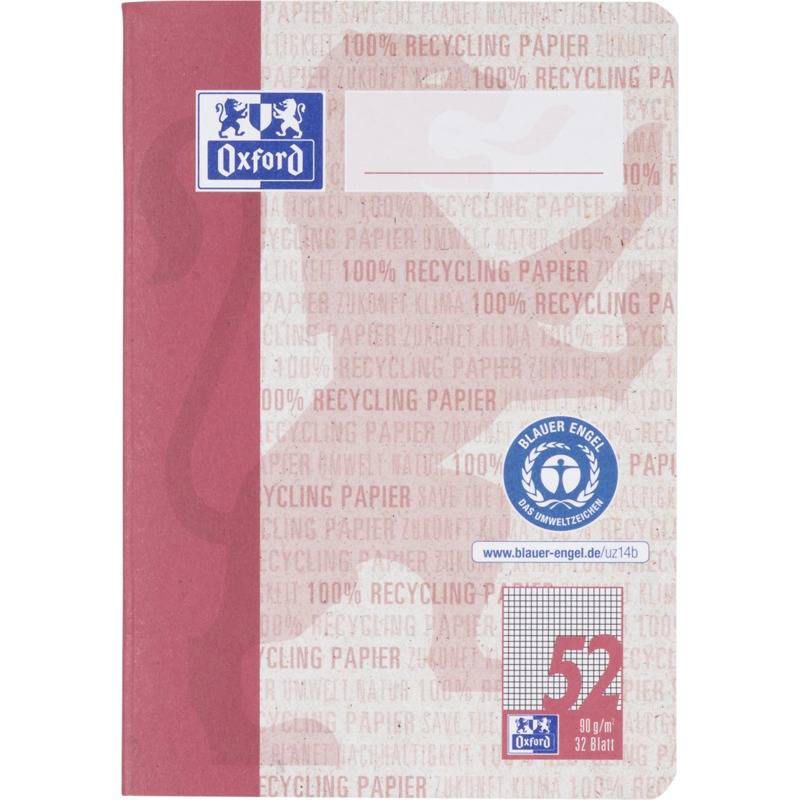 Oxford Oktavheft "Recycling", DIN A6, 32 Blatt, kariert