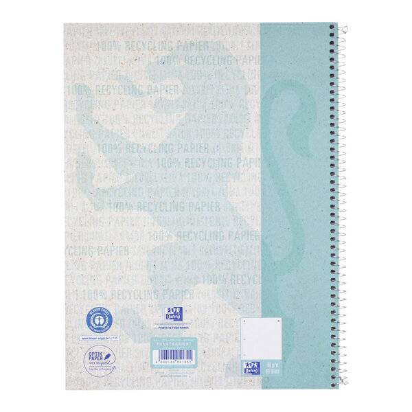 Collegeblock Recycling - A4+ 80 Blatt punktkariert aqua.