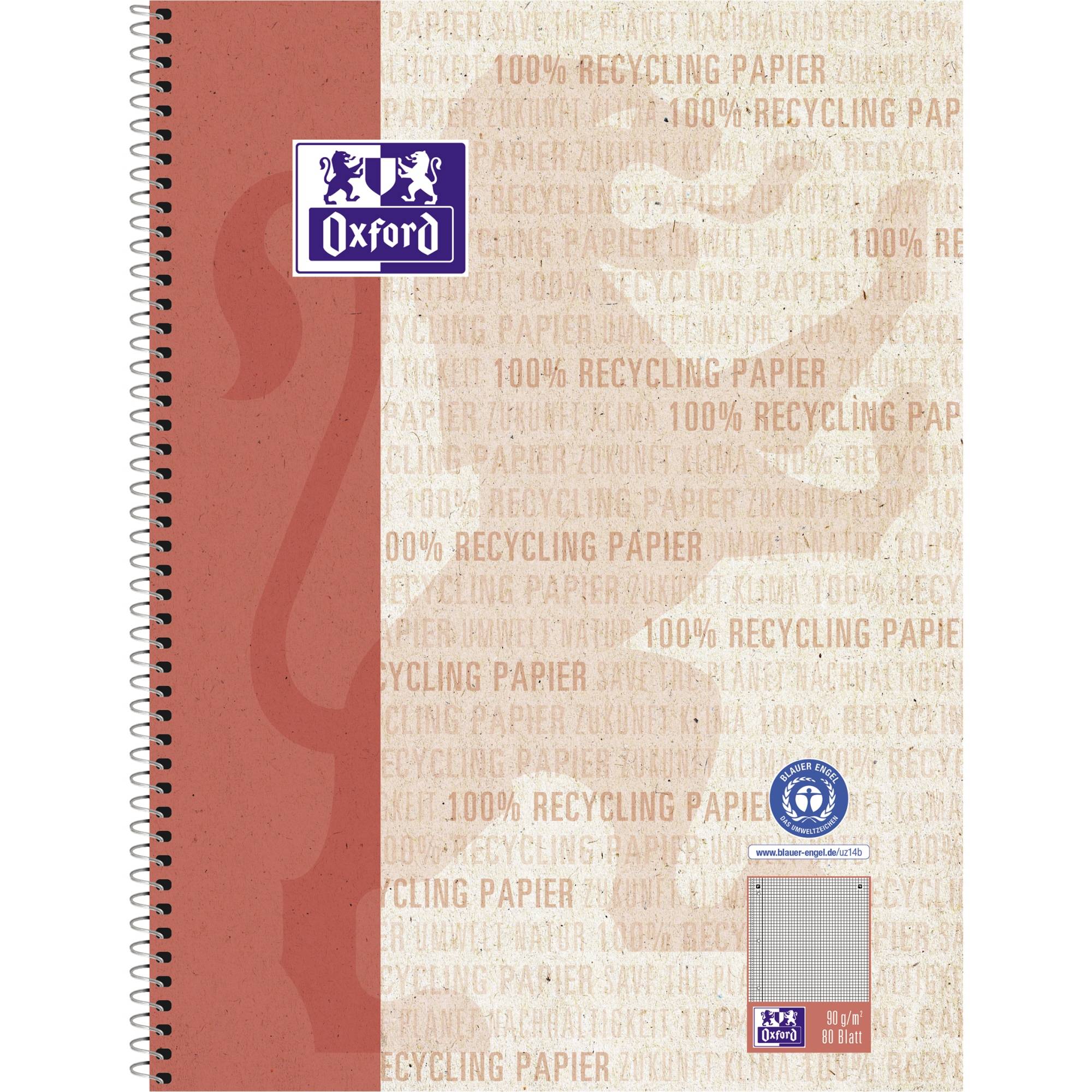 Oxford Collegeblock 400159358 A4+ 80Bl. 90g Rand li 4xgel. kar