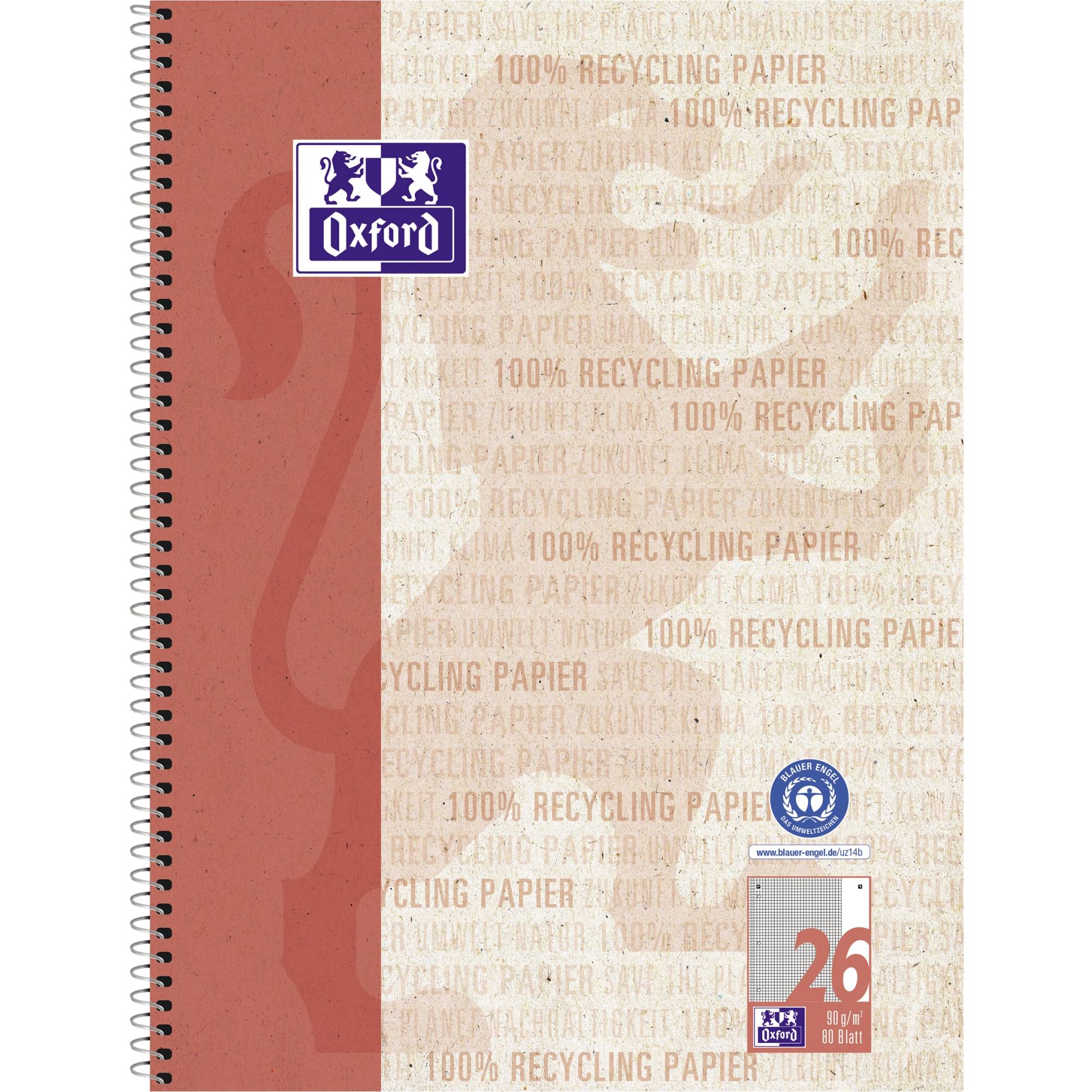 Oxford Collegeblock 400159367 A4+ 80Bl. 90g Rand ws re 4xgel. kar