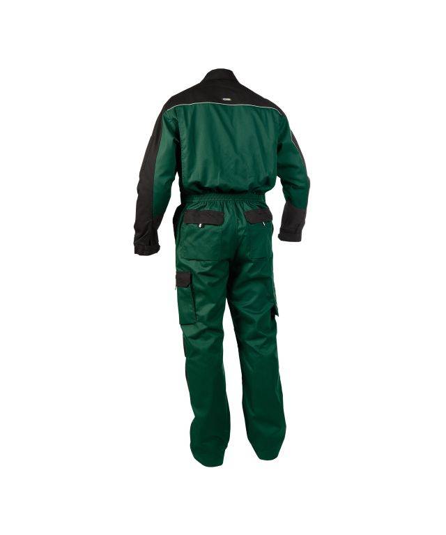 Zweifarbiger Overall mit Kniepolstertaschen, FLASCHENGRÜN/SCHWARZ, Gr. 2XL