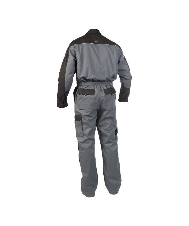 Zweifarbiger Overall mit Kniepolstertaschen, ZEMENTGRAU/SCHWARZ, Gr. XS