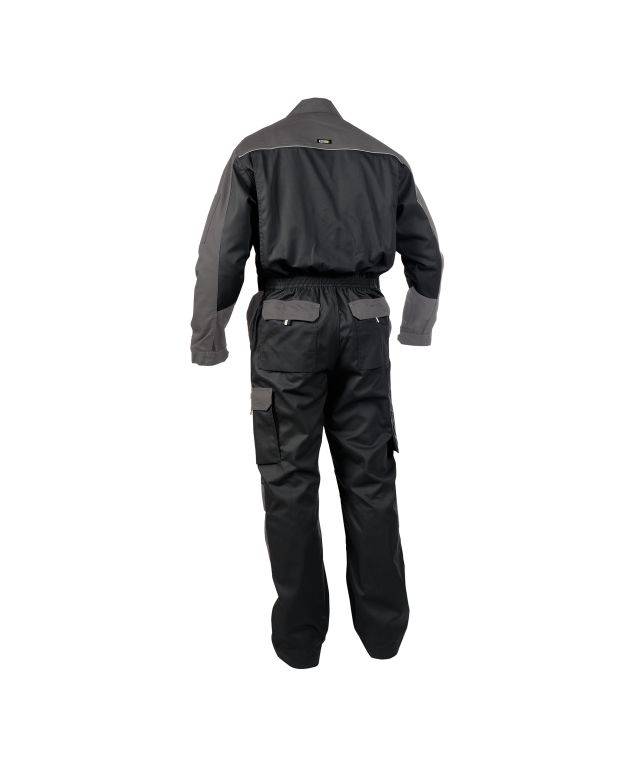Zweifarbiger Overall mit Kniepolstertaschen, SCHWARZ/ZEMENTGRAU, Gr. S