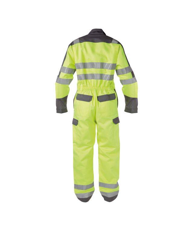 Multinorm Warnschutz Overall mit Kniepolstertaschen, NEONGELB/GRAFITGRAU, Gr. 3XL