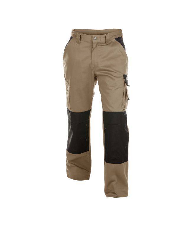 Zweifarbige Arbeitshose mit Kniepolstertaschen, KHAKI/SCHWARZ, Gr. 63